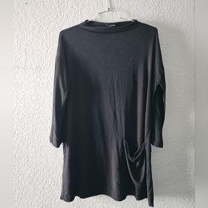 Eileen Fisher Black  jersey long sleeve knit dress Medium, 1 Pocket